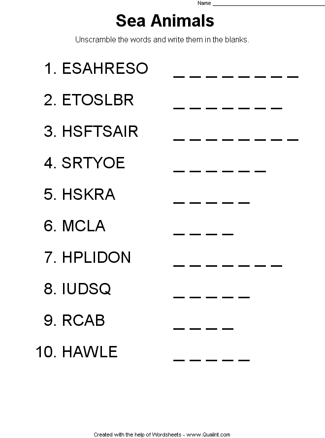 sample worksheets made with wordsheets the word search word scramble and crossword puzzle maker software
